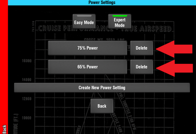 Delete a power setting.