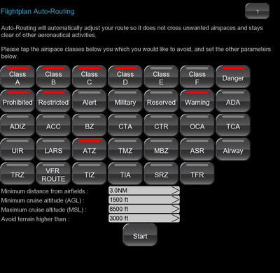 Auto Routing options.