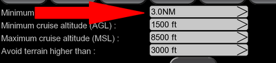 Minimum airfield distance.