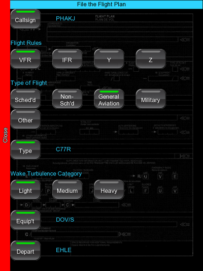 Setting flight plan variables.