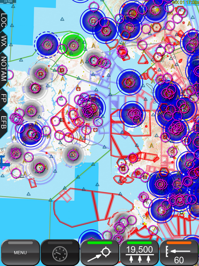 Color-coded WX circles.