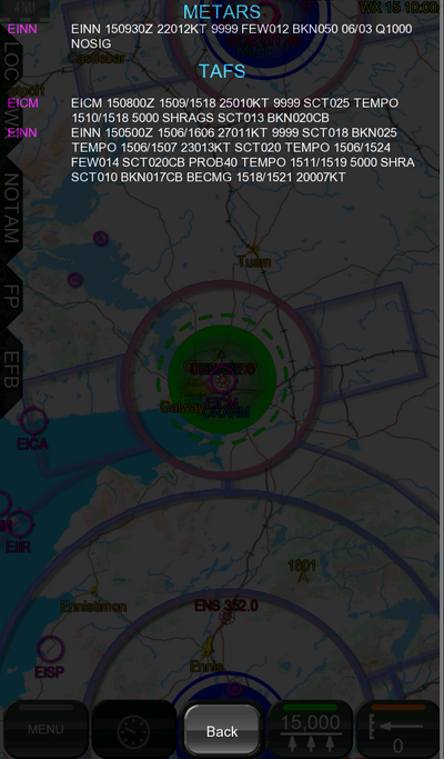 METAR and TAF texts.