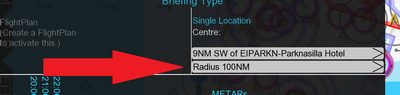 Radius selection.