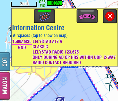 Highlighted airspace.