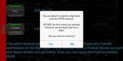 Your flight plan will go live now.